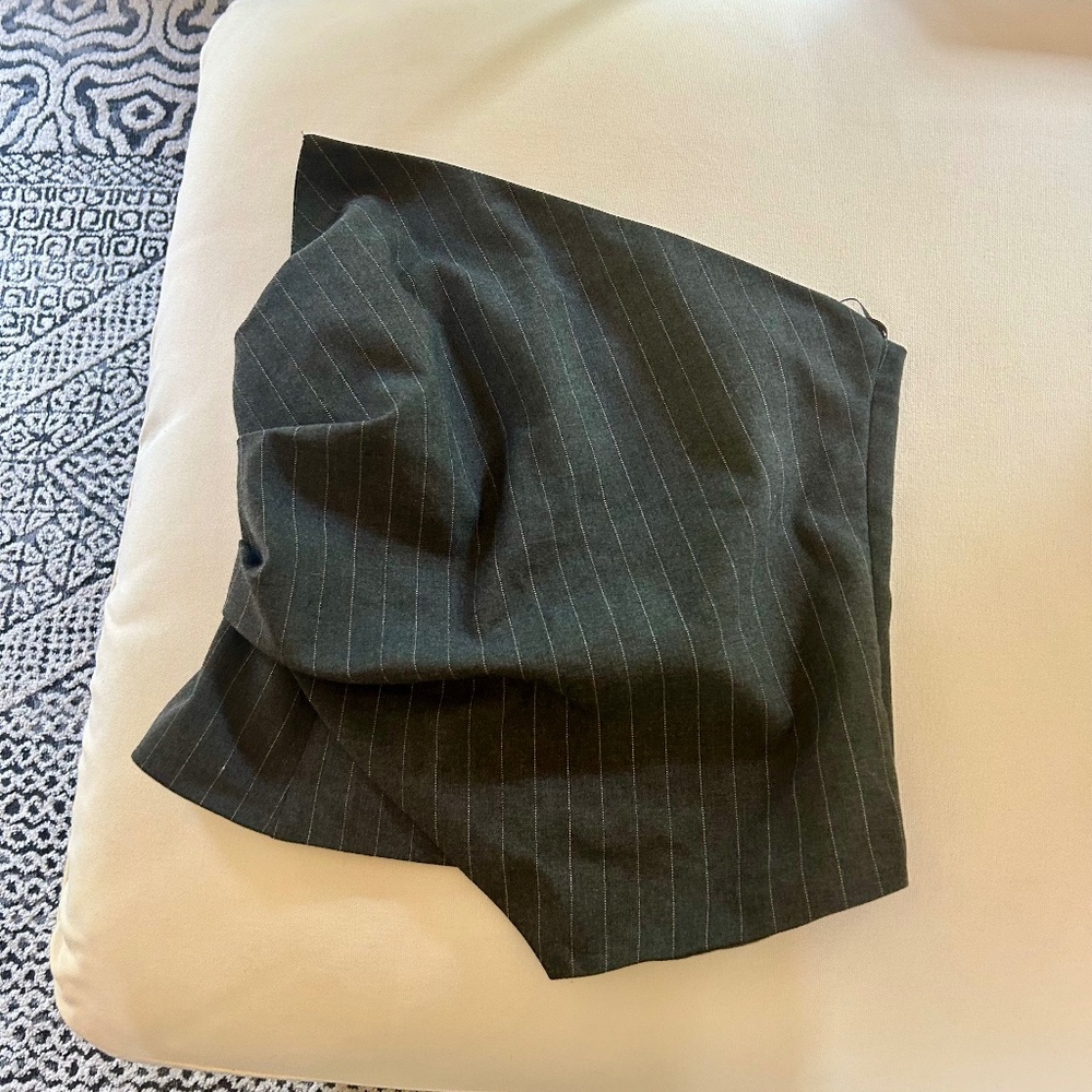 Zara Asymmetrical pinstriped top SZ L